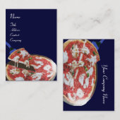 Carte De Visite PIZZA PARTY CUISINE ITALIENNE, RESTAURANT, bleu ro (Devant / Derrière)