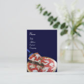 Carte De Visite PIZZA PARTY CUISINE ITALIENNE, RESTAURANT, bleu ro (Debout devant)