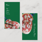 Carte De Visite PIZZA PARTY CUISINE ITALIENNE, RESTAURANT, vert ro (Devant / Derrière)