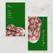 Carte De Visite PIZZA PARTY CUISINE ITALIENNE, RESTAURANT vert rou (Devant / Derrière)