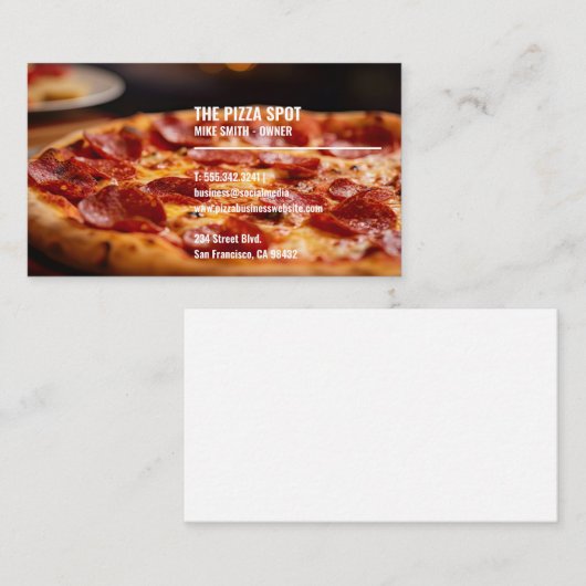 Carte De Visite Pizza Pepperoni (Devant / Derrière)