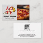 Carte De Visite Pizza Pepperoni | Coupe d'amour de la tarte (Devant / Derrière)