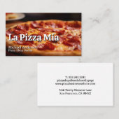 Carte De Visite Pizza Pie avec Pepperoni et Fromage (Devant / Derrière)