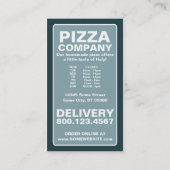 Carte De Visite pizza plaid (Dos)