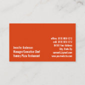 Carte De Visite Pizza Restaurant Caterer Service de restauration É (Dos)