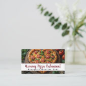 Carte De Visite Pizza Restaurant Caterer Service de restauration É (Debout devant)