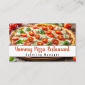 Carte De Visite Pizza Restaurant Caterer Service de restauration É (Devant)