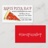 Carte De Visite Pizza Slice Pepperoni Fromage Pizzeria Alimentatio (Devant / Derrière)