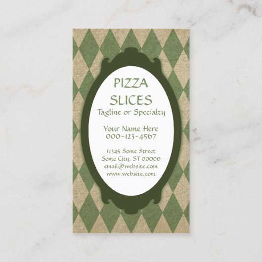 Carte De Visite pizza vintage (Dos)