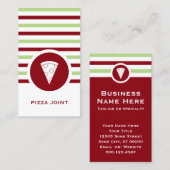 Carte De Visite Pizzeria chic rayée (Devant / Derrière)