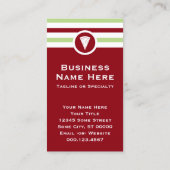 Carte De Visite Pizzeria chic rayée (Dos)