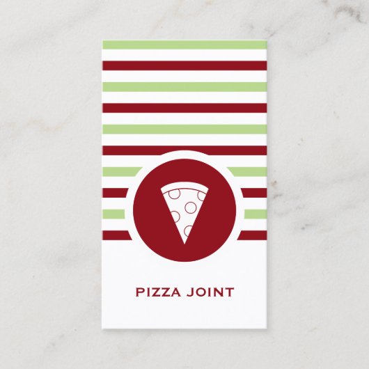Carte De Visite Pizzeria chic rayée (Devant)