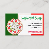 Carte De Visite pizzeria italienne Pepperoni (Devant)
