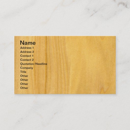 Carte De Visite Placage de véritable aulne (Devant)
