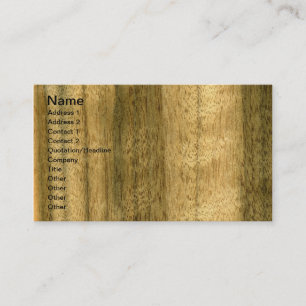 Carte De Visite Placage de véritable noyer australien grain de boi