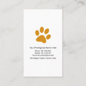 Carte De Visite Placard de la sitter pour animaux de compagnie mig (Dos)