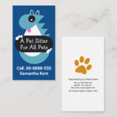 Carte De Visite Placard de la sitter pour animaux de compagnie mig (Devant / Derrière)