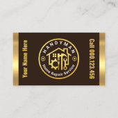 Carte De Visite Placard Outils Handyman Sur Les Bandes Or (Devant)