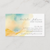 Carte De Visite Plage Abstraite moderne & Script de sable (Dos)