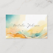 Carte De Visite Plage Abstraite moderne & Script de sable (Devant)