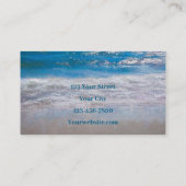 Carte De Visite Plage Bleu Côtier Océan Vagues Art Tropical (Dos)