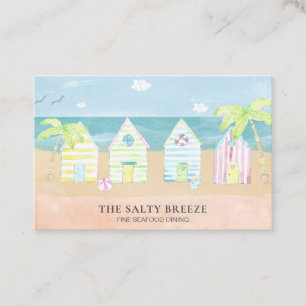 Carte De Visite *~* Plage Cabine de mer Sable Sable Dîner Palm Tro