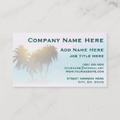 Carte De Visite Plage Calme Avec Palmiers Et Eau Bleue (Dos)