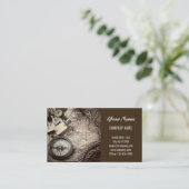 Carte De Visite plage côtière nautique antique boussole (Debout devant)