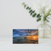 Carte De Visite Plage de coucher de soleil tropical (Debout devant)