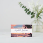 Carte De Visite Plage de coucher de soleil tropicale (Debout devant)
