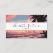 Carte De Visite Plage de coucher de soleil tropicale (Devant)