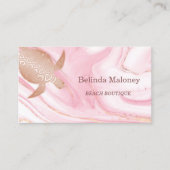 Carte De Visite Plage de marbre rose de la tortue rose Gold (Devant)