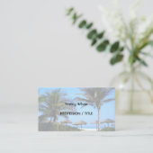 Carte De Visite Plage de sable avec palmiers et vue sur l'océan (Debout devant)