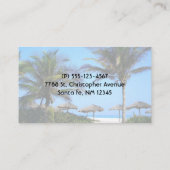 Carte De Visite Plage de sable avec palmiers et vue sur l'océan (Dos)