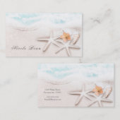 Carte De Visite Plage de sable blanc étoile de mer océan bleu trop (Devant / Derrière)