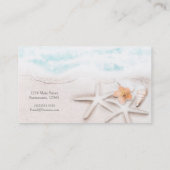 Carte De Visite Plage de sable blanc étoile de mer océan bleu trop (Dos)