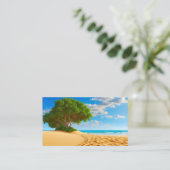 Carte De Visite Plage de sable de l'île tropicale déserte (Debout devant)