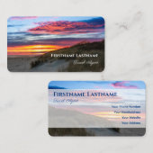 Carte De Visite Plage de sable maritime coucher de soleil de plage (Devant / Derrière)