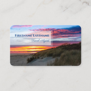 Carte De Visite Plage de sable maritime coucher de soleil de plage