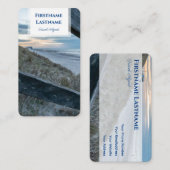 Carte De Visite Plage de sable maritime coucher de soleil de plage (Devant / Derrière)