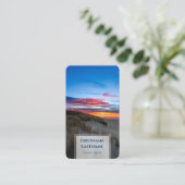 Carte De Visite Plage de sable maritime coucher de soleil de plage (Debout devant)