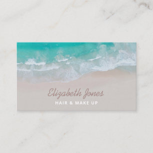 Carte De Visite plage de sable tropical océan vagues ensoleillées 