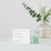Carte De Visite Plage de vert clair personnalisable (Debout devant)