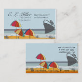 Carte De Visite Plage d'été de vacances d'agent de voyage du monde (Devant / Derrière)