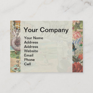 Carte De Visite plage d'été poulpe vintage antique voile