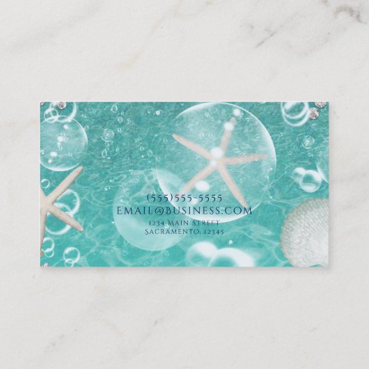 Carte De Visite Plage d'Ocean Beach turquoise Enchanted (Dos)