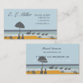 Carte De Visite Plage d'océan de vacances d'agent de voyage (Devant / Derrière)