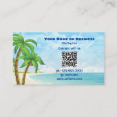 Carte De Visite Plage et palmiers | Code QR Tropical (Devant)