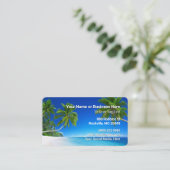 Carte De Visite Plage et Palmiers Tropical (Debout devant)