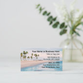 Carte De Visite Plage et palmiers Tropical (Debout devant)